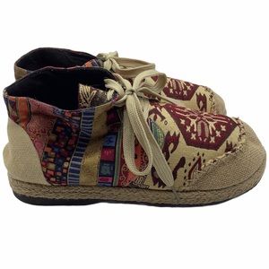 Canvas shoes textile ankle boot lace-up Size 6.5 These are very nice and a sole